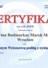 Certyfikat Gamrat 2008