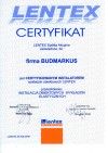 Certyfikat Lentex 2010